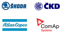 Technologies of the brands ČKD, ŠKODA, ATLAS COPCO, and ComAp